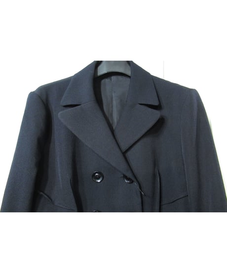04aw yohji yamamoto femme 紺 ポケットデザイン ダブルジャケット（FJ-J06-803）