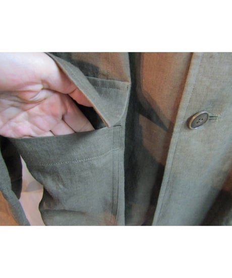 美品 12ss yohji yamamoto pour homme カーキ バック切替デザインジャケット HB-J33-804