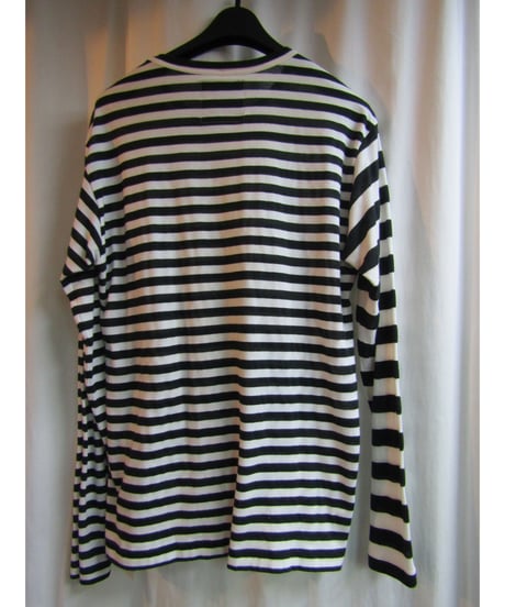 14aw REGULATION  yohji yamamoto pour homme ボーダー切り替えデザインTシャツ HF-T57-080