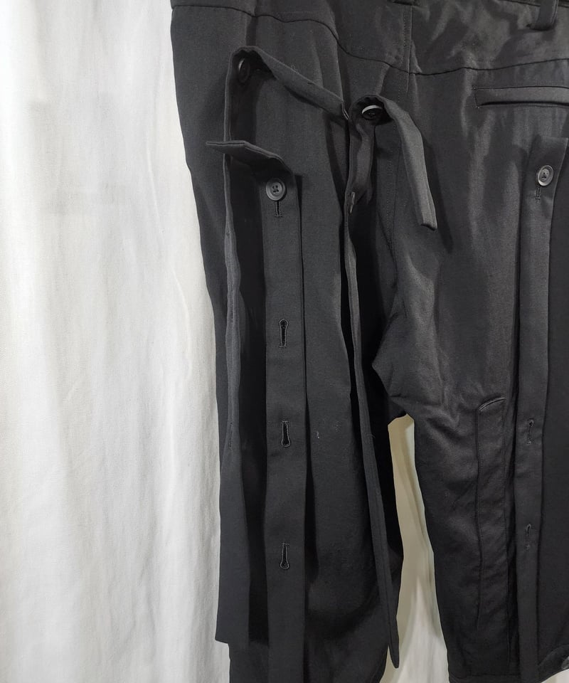 2020ss yohji yamamoto pour homme 黒 デザインパンツ (HN 2020ss yohji yamamoto pour homme 黒 デザインパンツ (HN