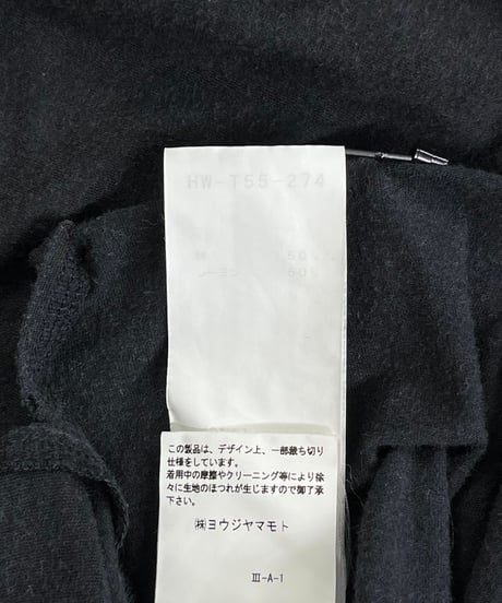 2018SS REGULATION yohji yamamoto MEN ナナメハギ半袖Tシャツ（HW-T55-274）