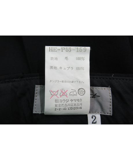 02ss yohji yamamoto pour homme 脇テープシンプルパンツ HE-P55-159