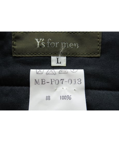 90’s Y’s for men yohji yamamoto vintage コットン シンプルワイドパンツ（MB-P07-013）