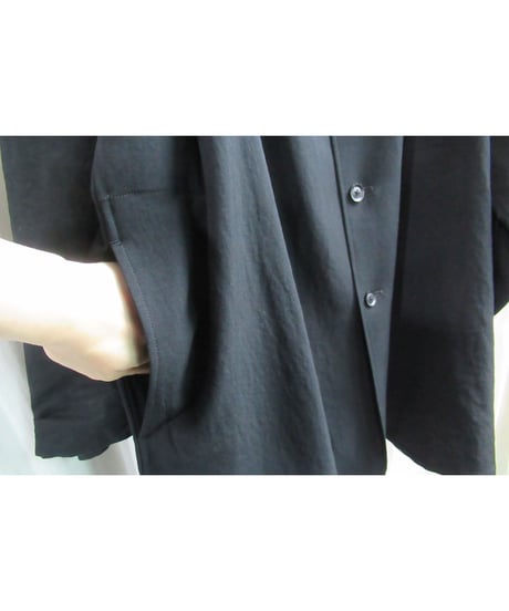 18ss yohji yamamoto POUR HOMME スリーブ＆アーム切替えデザインロングブラウス（HW-B24-809）