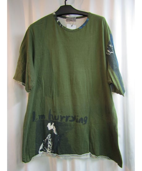 17ss yohji yamamoto pour homme プリントデザインカットソー