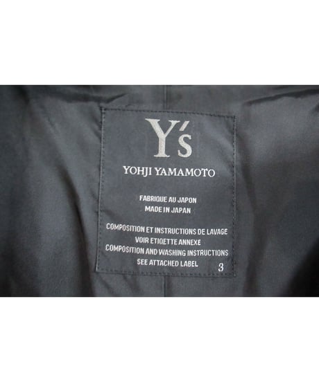 Y's yohji yamamoto 変形襟デザインロングコート YN-C03-193