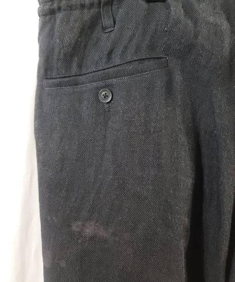 2020ss yohji yamamoto pour homme 麻 プリントパンツ(HN-P38-803)