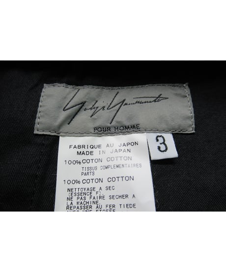 12ss yohji yamamoto pour homme 脇テープデザイン コットンテーパードパンツ（HB-P74-814）