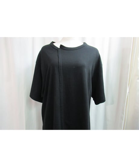 camphor tree 黒 襟切替えデザインTシャツ
