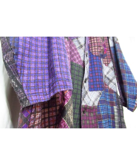 16aw yohji yamamoto pour homme パッチワークプリントデザイン ロングブラウス（HR-B41-161）