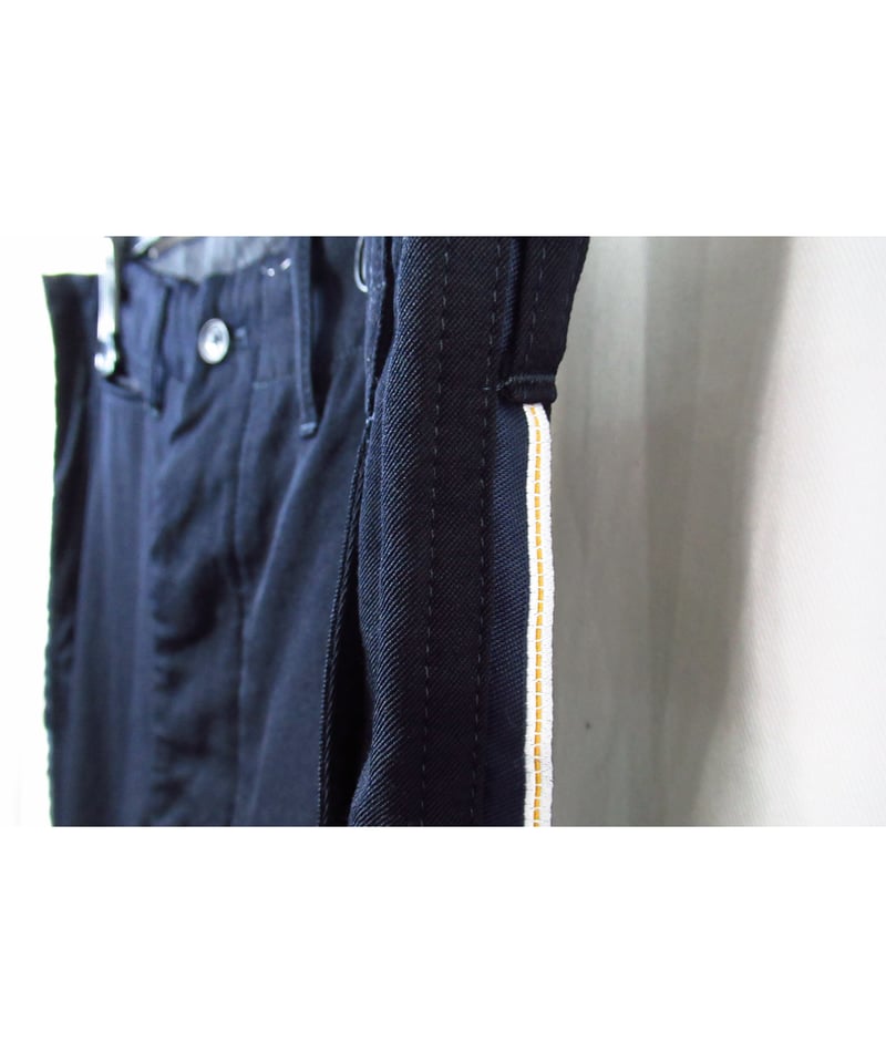 Y's for men yohji yamamoto 紺 サイドデザイン テパードパンツ Y's for men yohji yamamoto 紺 サイドデザイン テパードパンツ