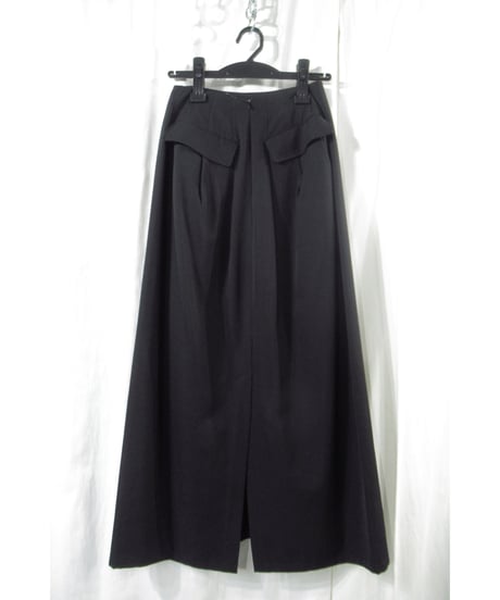yohji yamamoto +noir バックスリット フラップポケットデザイン ロングスカート（NT-S01-101）