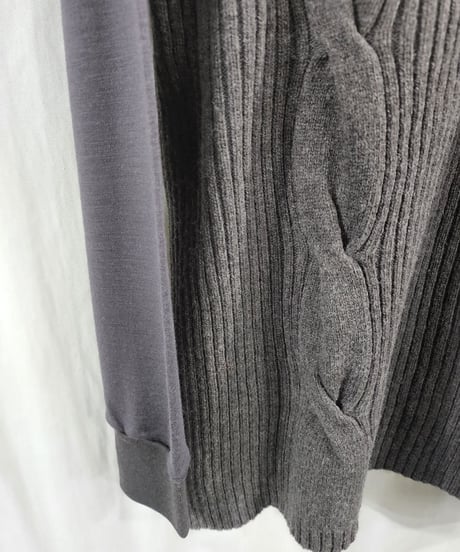 1997aw yohji yamamoto pour homme グレーレイヤードデザインニット　(HI-T36-189)