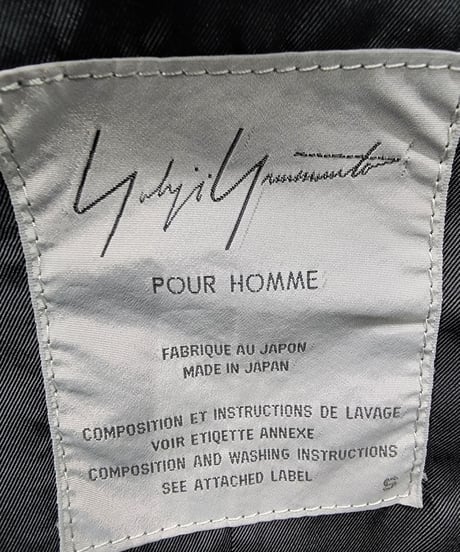 1994AW yohji yamamoto pour homme 黒 vintage デザイン3釦 ジャケット （HV-J82-174）