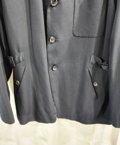 1980's  yohji yamamoto pour homme 紺 脇ベルトデザインジャケット (yy-j002)