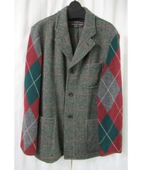 AD1996 COMME des GARCONS HOMME PLUS アーガイル袖切り替えデザインジャケット PJ-04062L