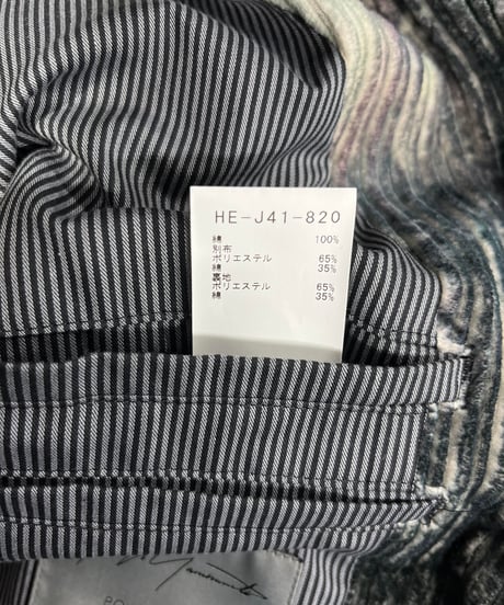2022AW yohji yamamoto pour homme プリントコーデュロイフラップポケットジャケット（HE-J41-820）