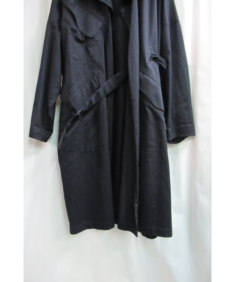 17aw B yohji yamamoto noir ボタンレスデザインベルトコート NK-C54-008
