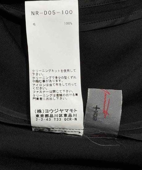 yohji yamamoto +NOIR ダブルジップ長袖ワンピース（NR-D05-100）