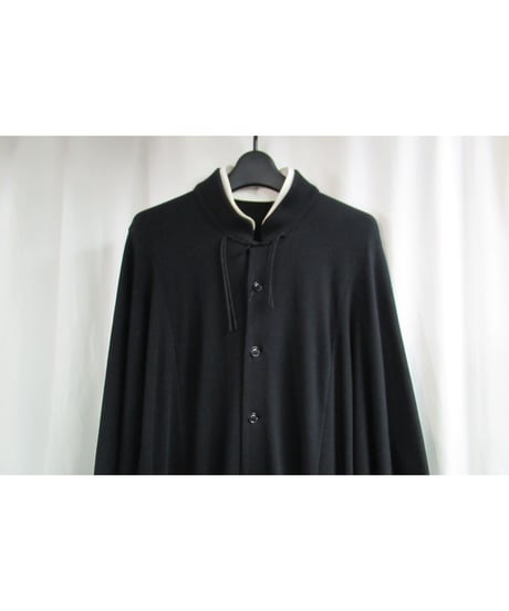 17aw yohji yamamoto pour homme 黒 スタンドカラー チャイナ風デザイン前開きカットソー