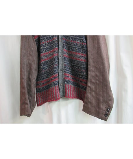 AD1996 COMME des GARCONS HOMME PLUS 袖切替えデザインニットカーディガン PJ-04065L