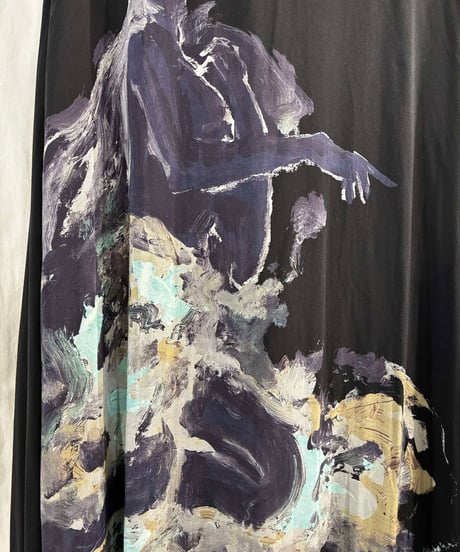 2019SS yohji yamamoto pour homme プリント レーヨンマント（HH-C04-212）
