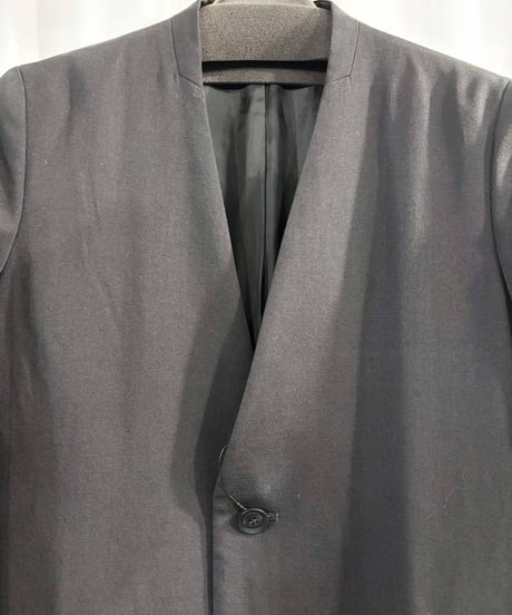 Y's yohji yamamoto ノーカラ－ロングジャケット（YE-J14-100）