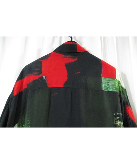 16ss yohji yamamoto pour homme 朝倉優佳ペイント ロングブラウス（HO-B62-222）