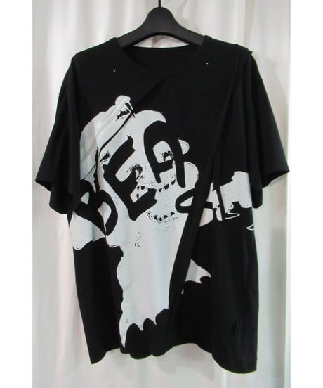 19aw B yohji yamamoto 半袖 断ち切りデザインプリントカットソー NC-T67-082