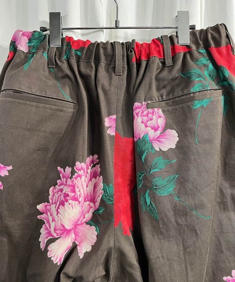 2020SS yohji yamamot pour homme 花プリントハーフパンツ（HN-