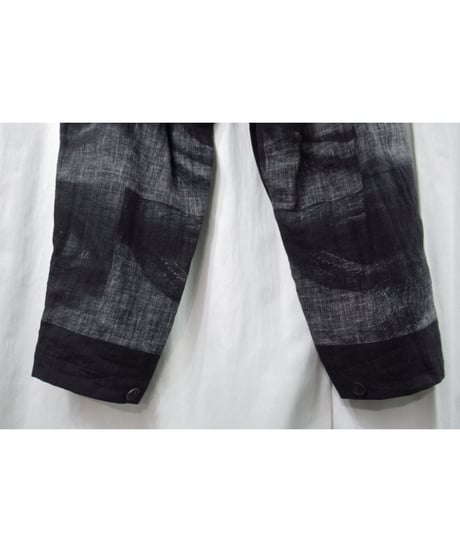 未使用 21ss yohji yamamoto pour homme 麻 プリントデザインパンツ（HD-P42-802）