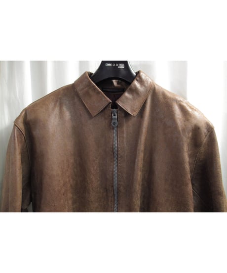 レア 95aw yohji yamamoto femme vintage バック 裏地デザイン レザージャケット（FE-J32-709）