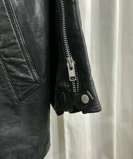 2004AW yohji yamamoto pour homme ファー付きファスナーレザーブルゾン（HJ-Y11-745）