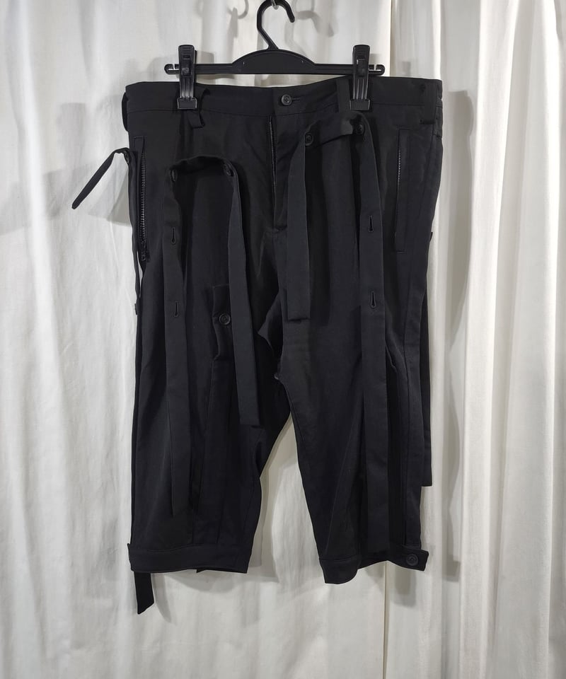 2020ss yohji yamamoto pour homme 黒 デザインパンツ (HN 2020ss yohji yamamoto pour homme 黒 デザインパンツ (HN
