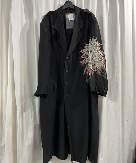 2022SS yohji yamamoto pour homme ダリア柄シルクロングジャケット（HG-J19-409）