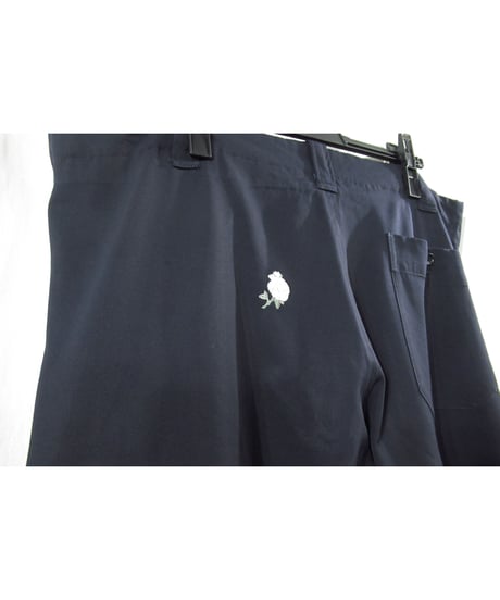 93ss yohji yamamoto pour homme vintage 刺繡デザイン 紺 テーパードパンツ（HO-P15-100）