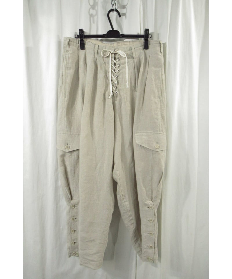 21ss yohji yamamoto pour homme リネン レースアップデザイン ミ