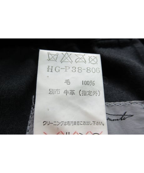 96aw yohji yamamoto pour homme vintage バックポケットデザイン テーパードパンツ（HG-P38-806）