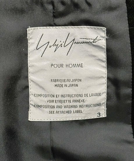 2003AW yohji yamamoto pour homme ベルベットジャケット（HU-J53-027）