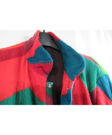 2000AW yohji yamamoto pour homme パッチワークスタンドカラージャケット  HT-J72-903