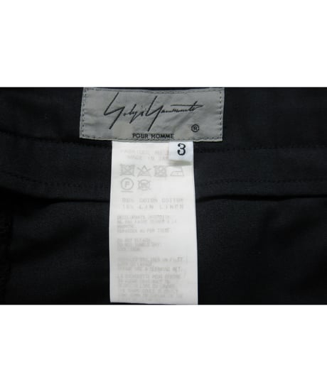 17ss yohji yamamoto POUR HOMME タック入り ワイドデザインパンツ（HD-P20-017）