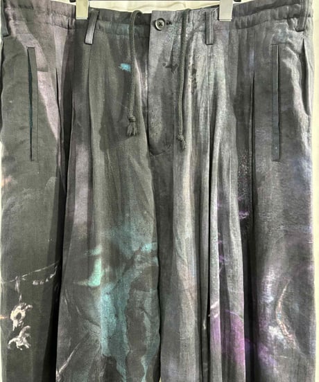 2024SS yohji yamamoto pour homme プリントワイドパンツ（HS-P41-816）