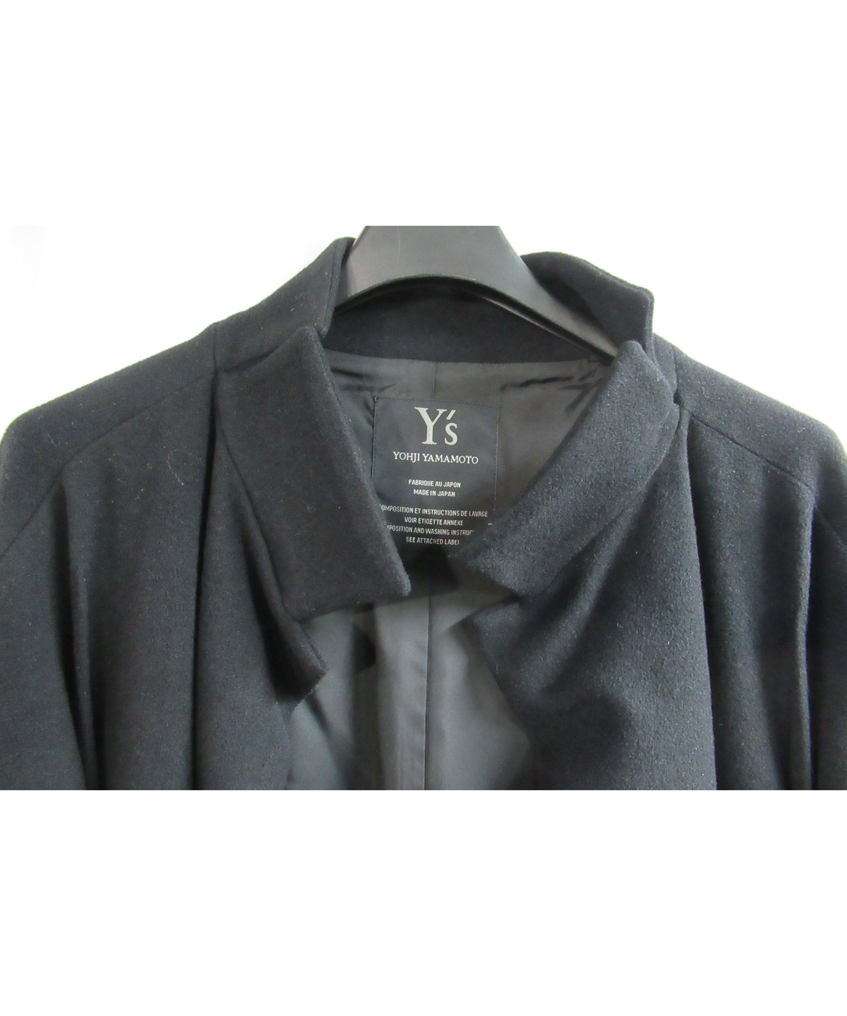 Y's yohji yamamoto 変形襟デザインロングコート YN-C03-193 | L
