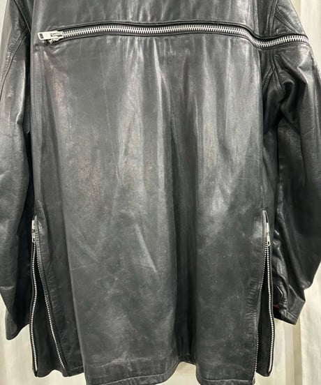 2004AW yohji yamamoto pour homme ファー付きファスナーレザーブルゾン（HJ-Y11-745）