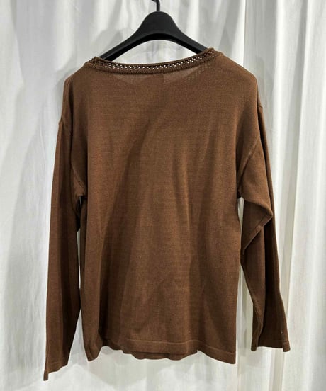 難あり 1980's yohji yamamoto femme vintage 丸文字ロゴ ニット（F-K-194xxx）