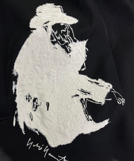 2020SS yohji yamamoto pour homme ノーカラー刺繡ジャケット（HN-J98-102）