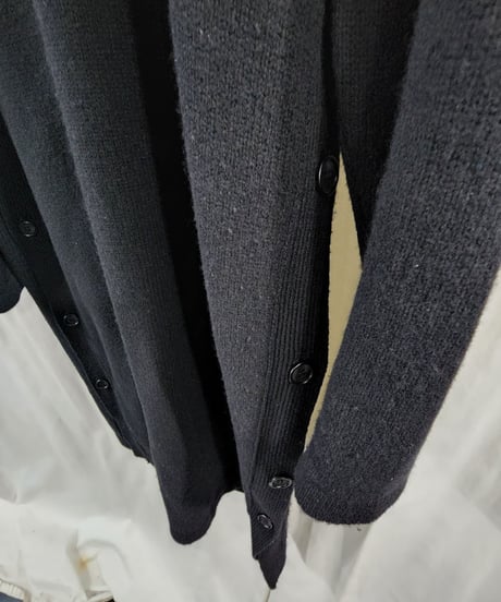 18aw yohji yamamoto pour homme 黒　サイドスリットロングニット （HV-K09-182)