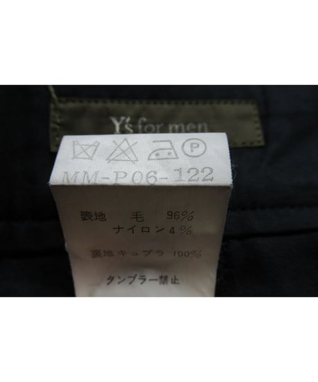 Y’s for men yohji yamamoto シンプル ボックスワイドパンツ（MM-P06-122）