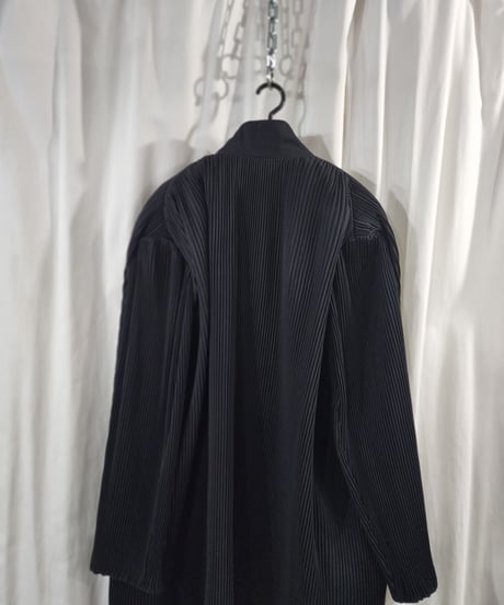 1980’s yohji yamamoto femme  pour LA NUIT   M's collection  vintage 黒 プリーツ ロングジャケット (F-MJ1)