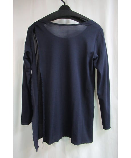 94ss yohji yamamoto femme vintage 紺 バックスリットデザインカットソー FT-B25-608